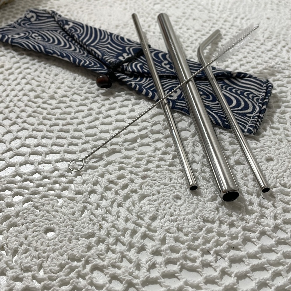 NEW! Stainless Steel quality straw SET